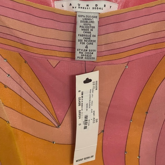 NEW LAUNDRY BY SHELLI SEGAL Colorful Pink Swirl Pattern Embellished Pucci Bead 4 - Picture 4 of 7